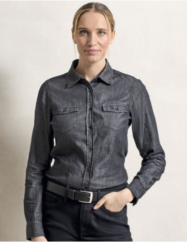 PRE-PR322-Womens Jeans Stitch Denim Shirt
